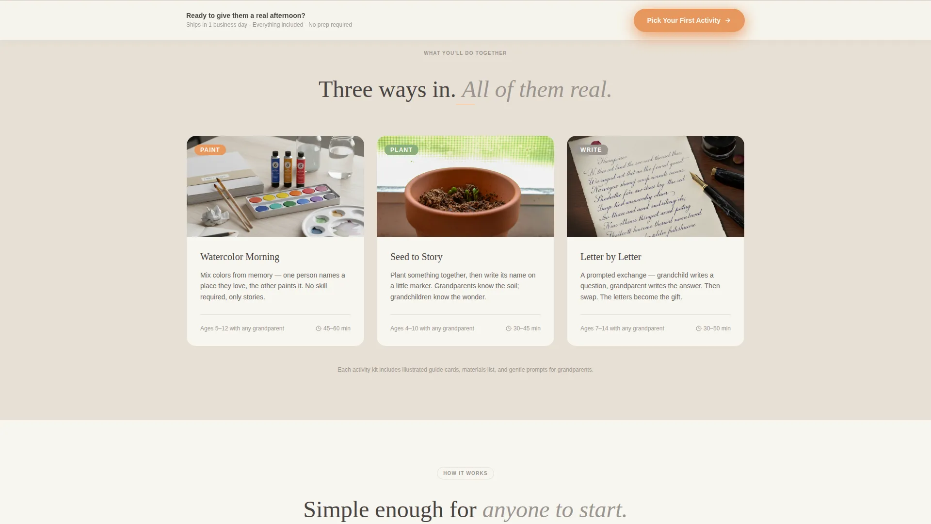 Grandparent-Grandchild Program Landing Page Template