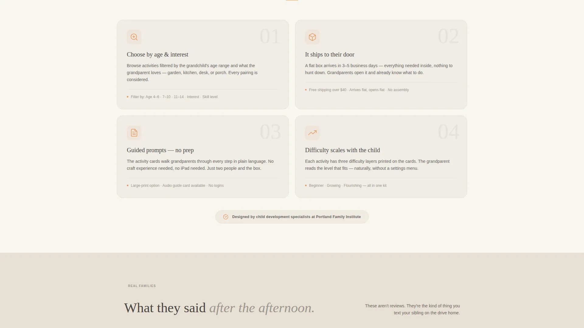 Grandparent-Grandchild Program Landing Page Template