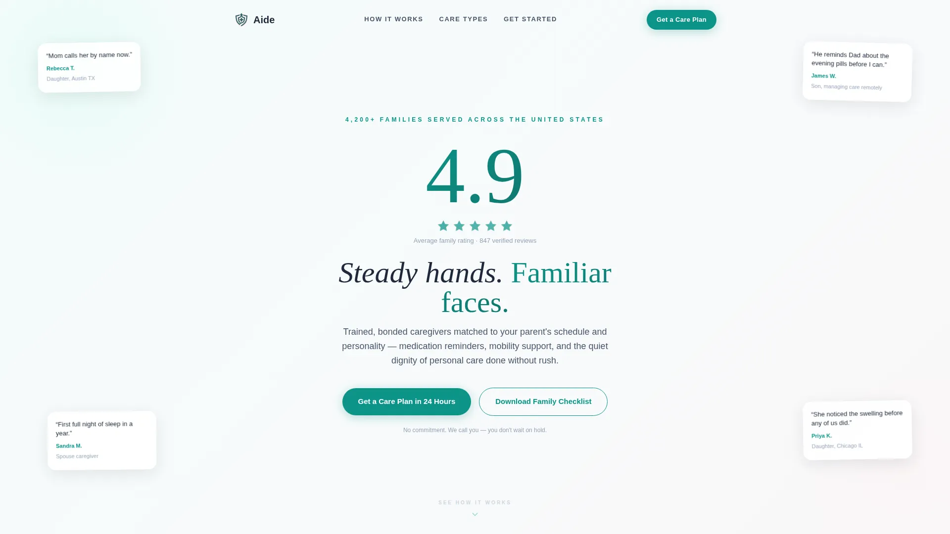 Home Health Aide Service Landing Page Template