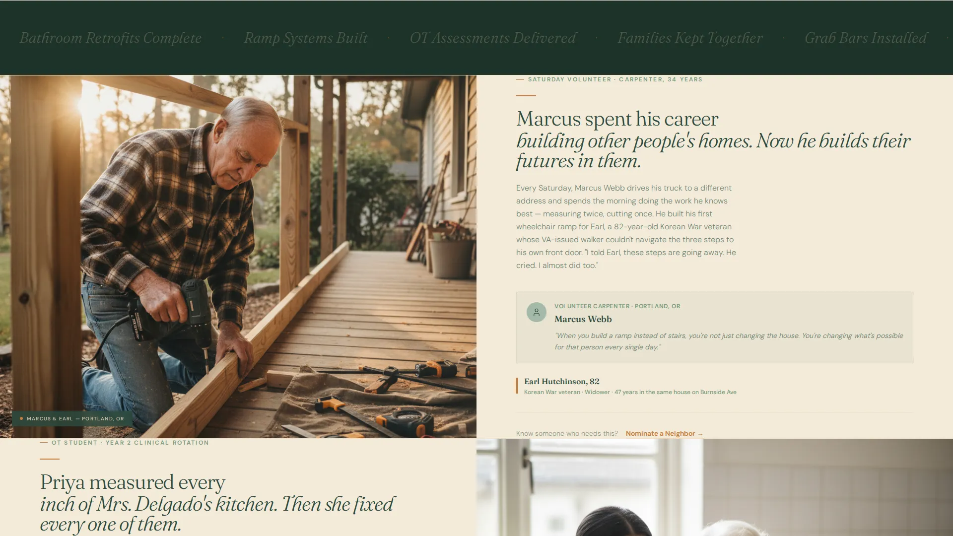 Senior Home Modification Fundraising Landing Page