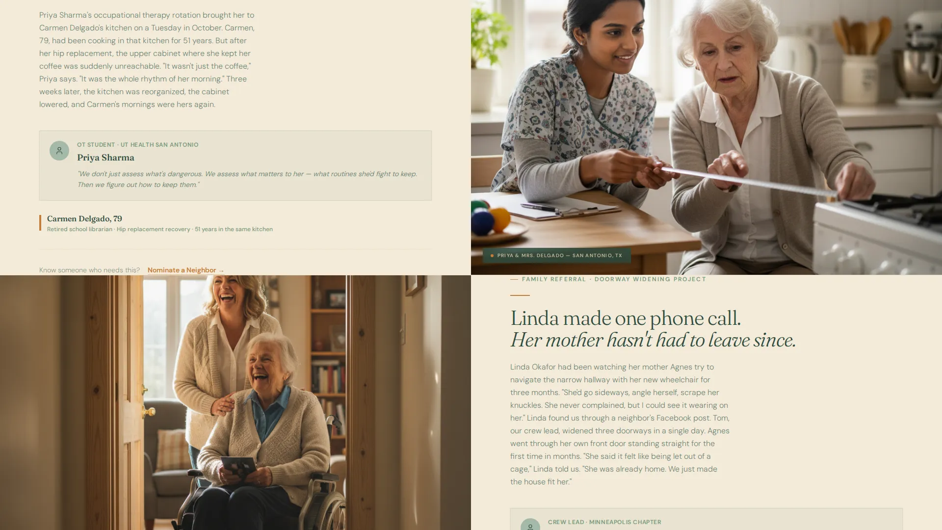 Senior Home Modification Fundraising Landing Page