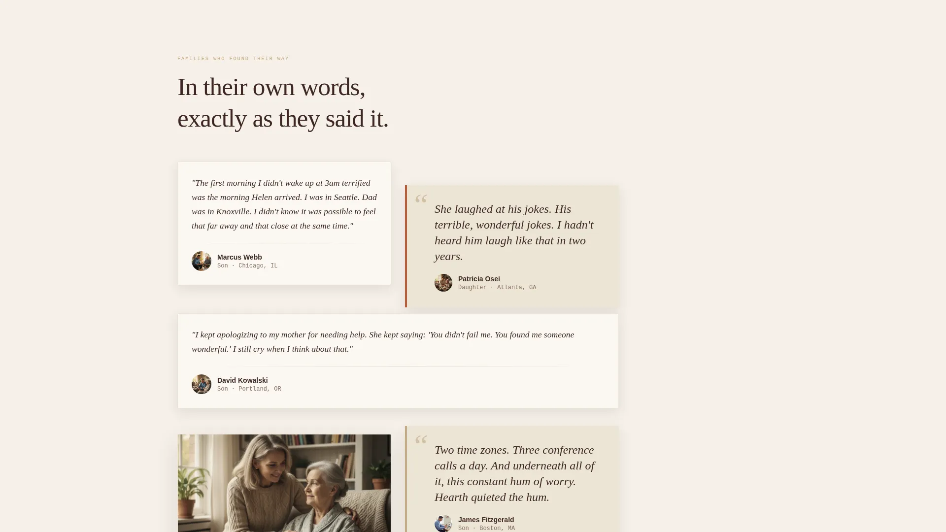 In-Home Caregiver Agency Landing Page Template