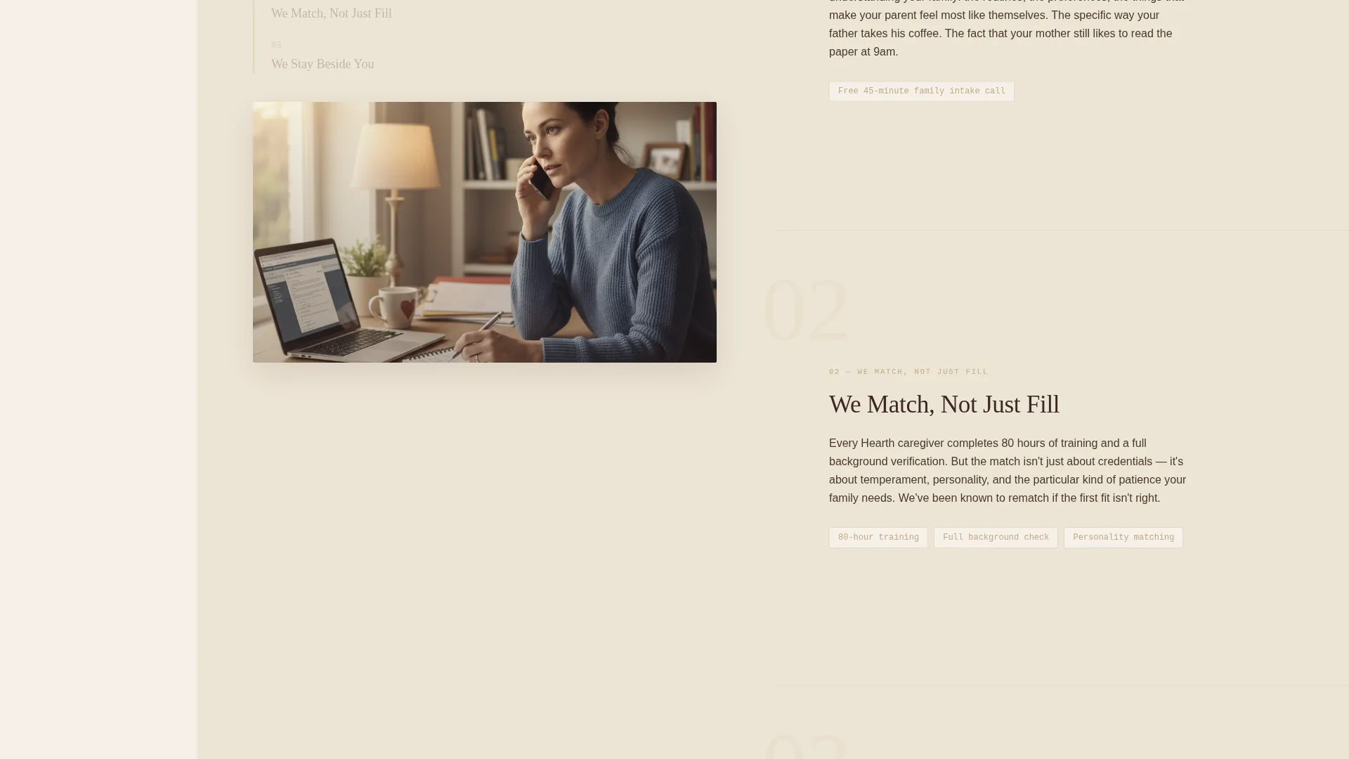 In-Home Caregiver Agency Landing Page Template