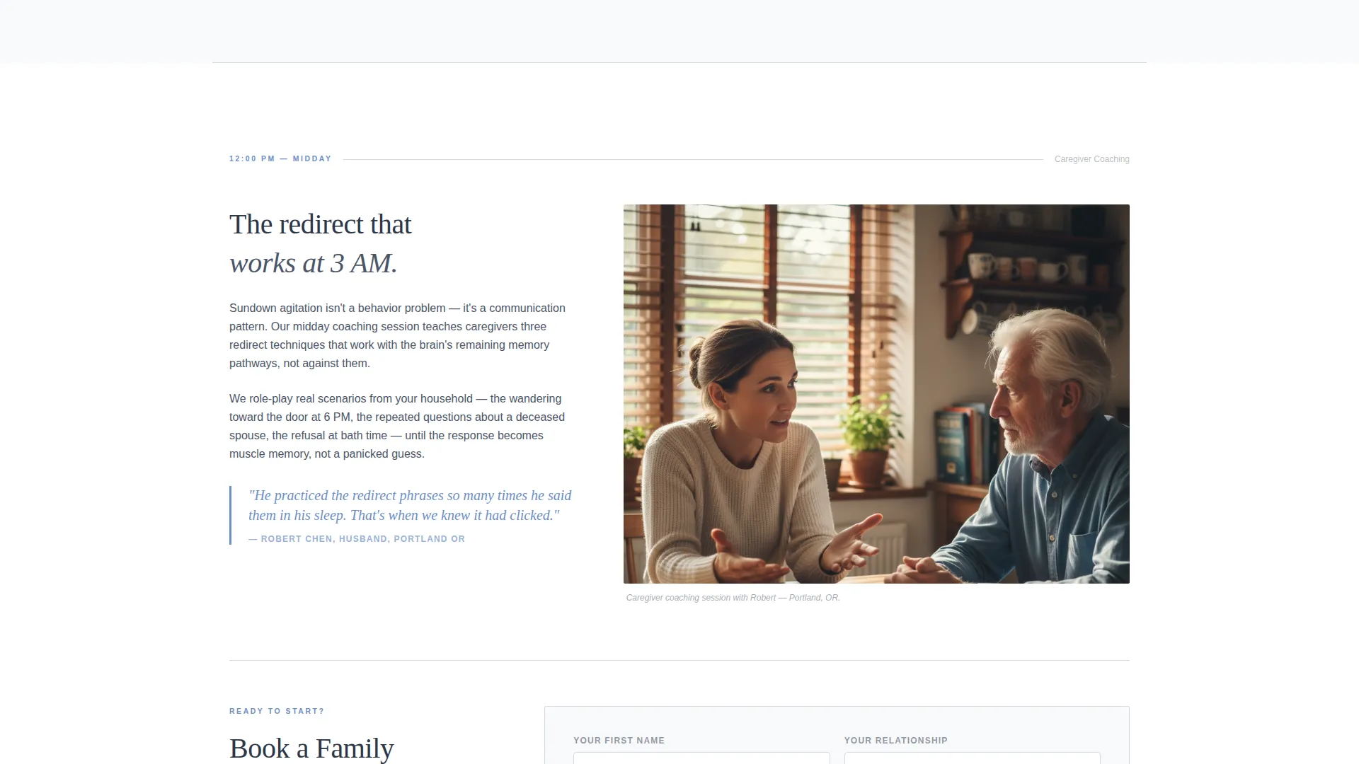 Memory Care Consulting Landing Page Template