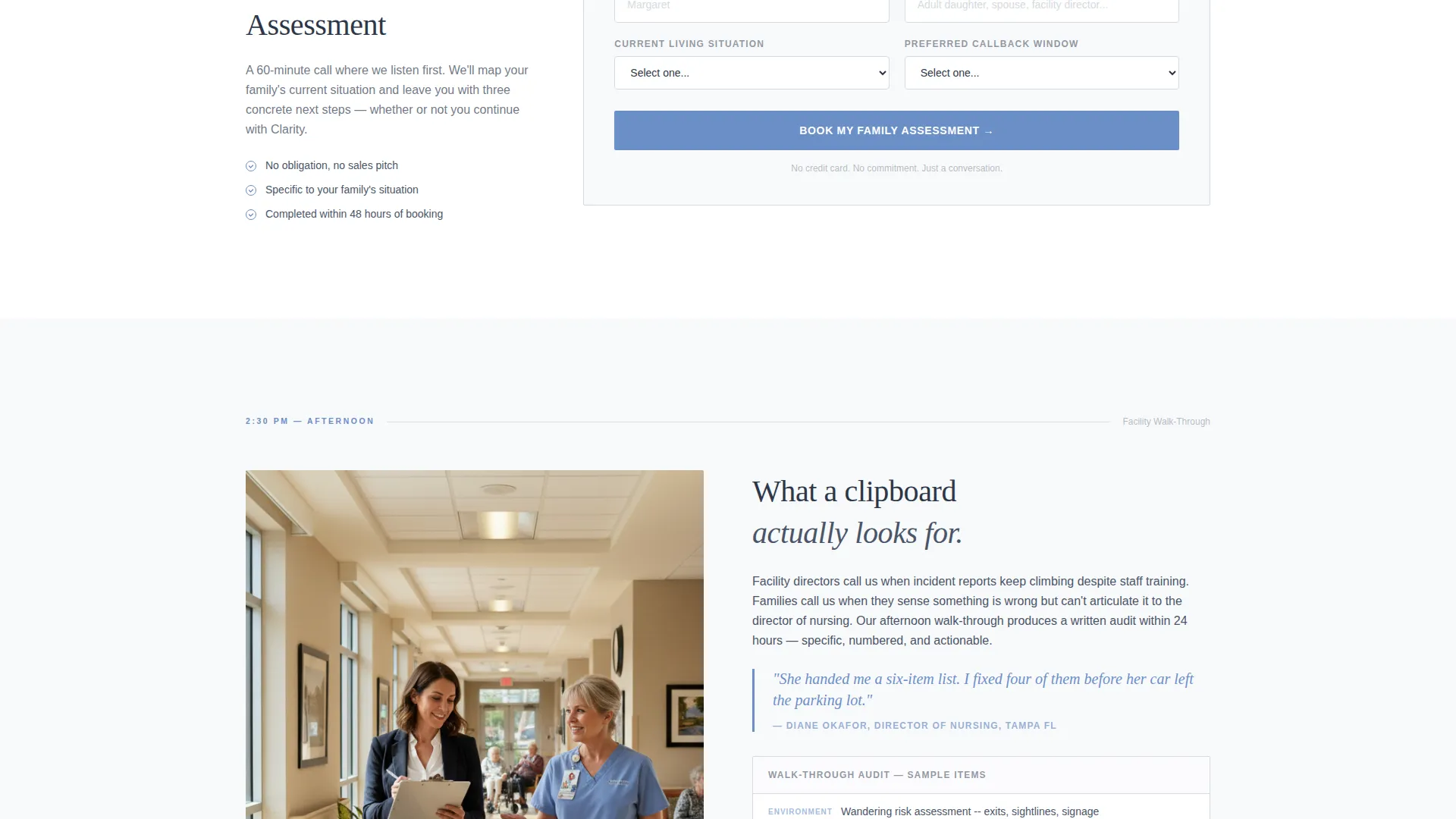 Memory Care Consulting Landing Page Template