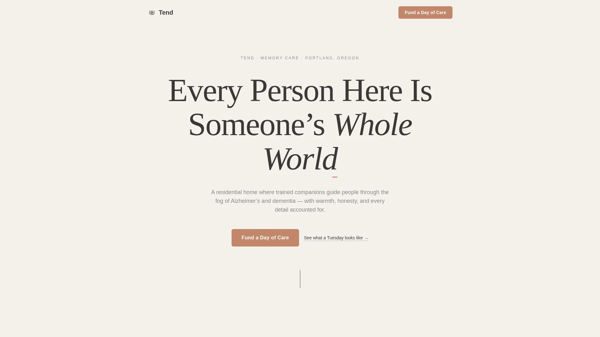 Memory Care Donation Landing Page Template