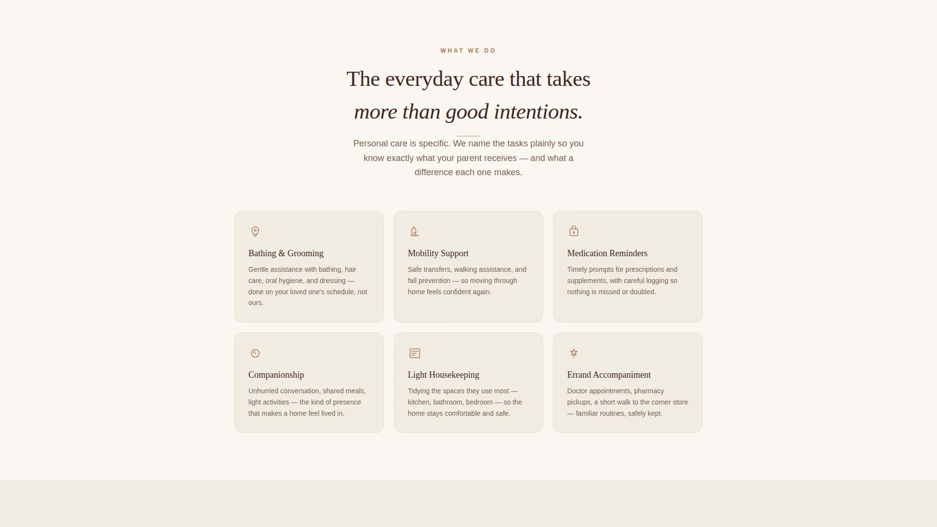 Personal Care Assistant Landing Page Template