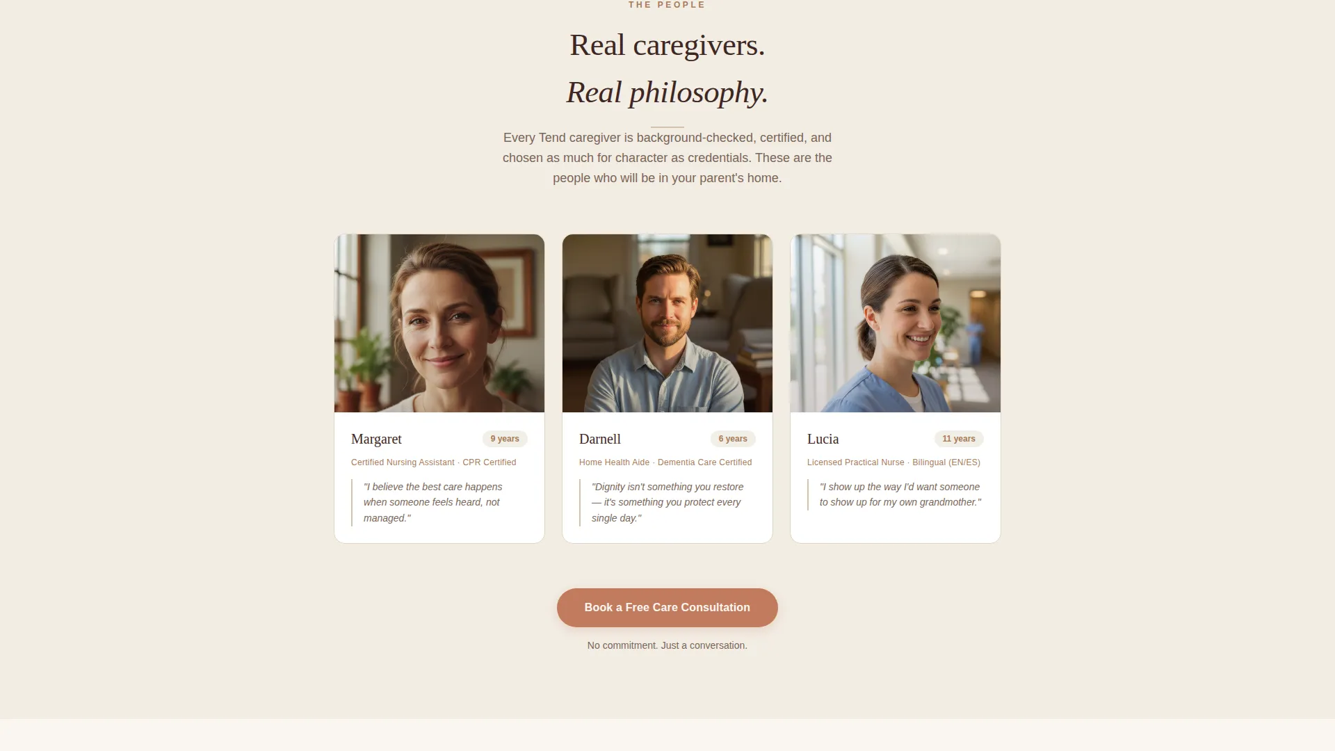Personal Care Assistant Landing Page Template