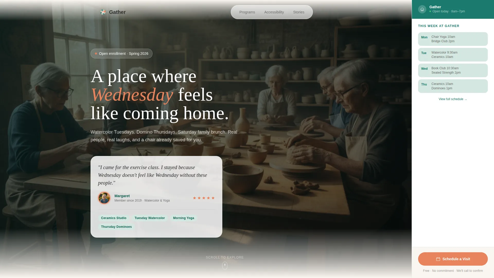 Senior Community Center Landing Page Template