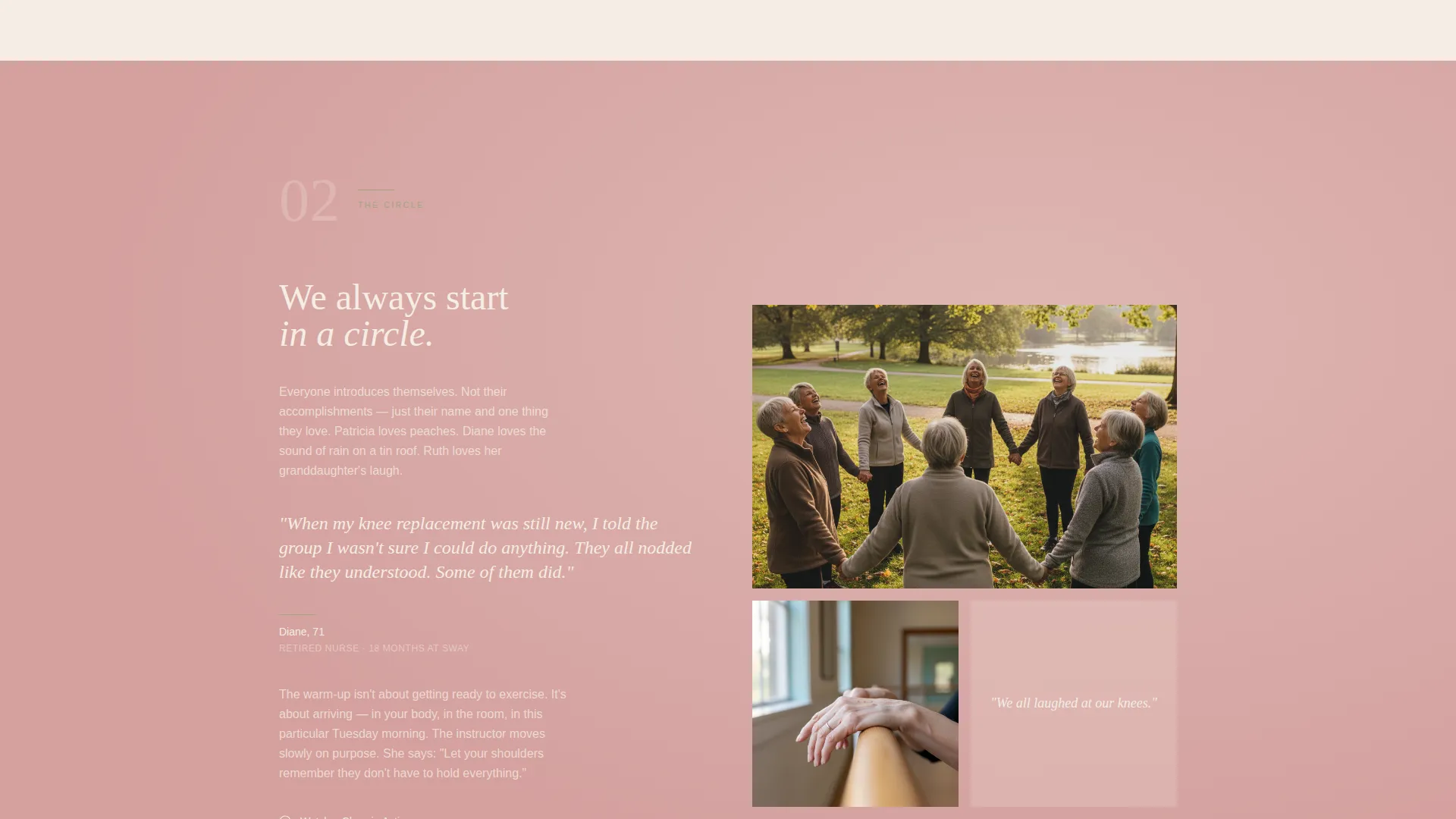 Senior Dance Class Editorial Landing Page Template