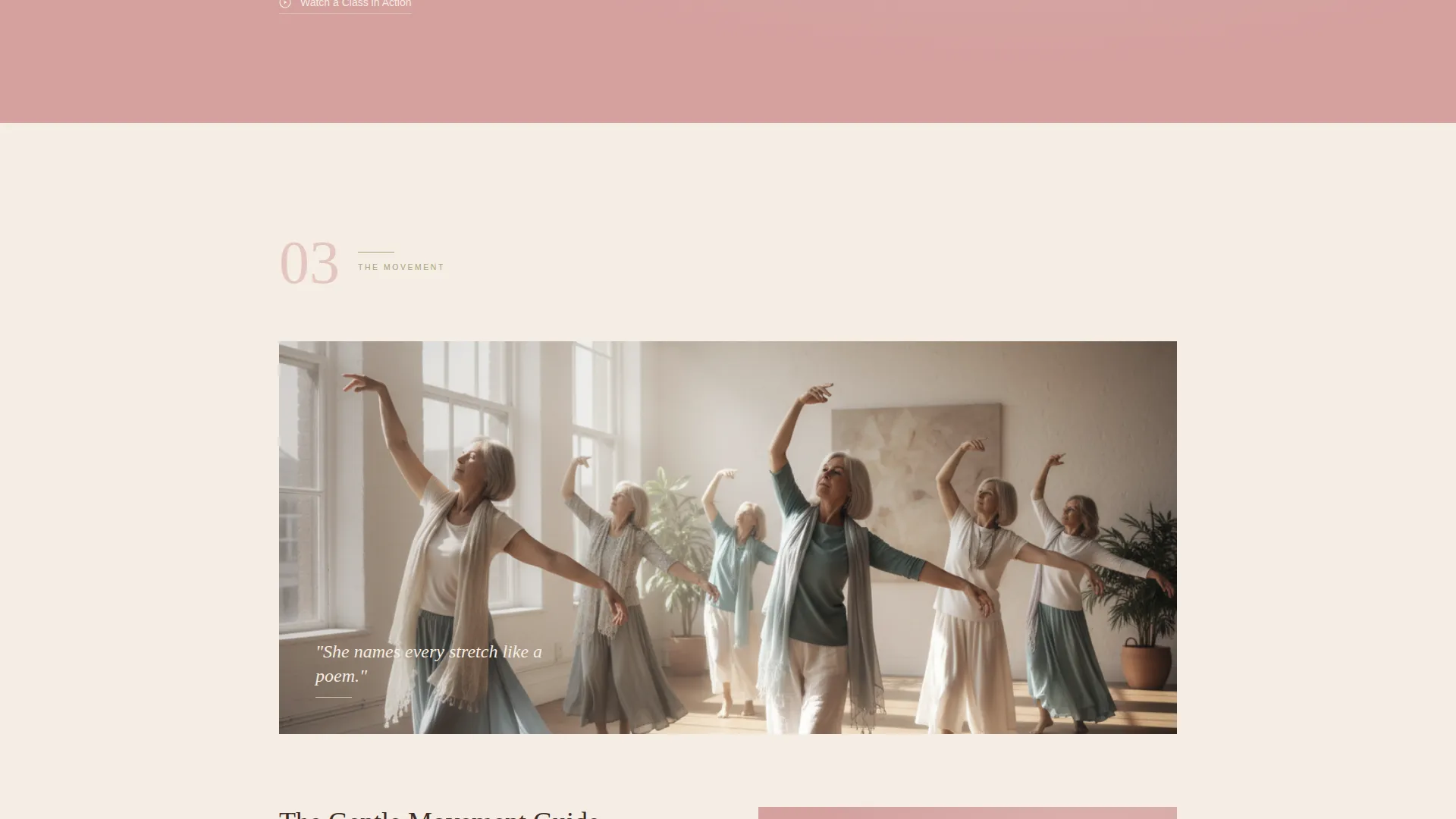 Senior Dance Class Editorial Landing Page Template