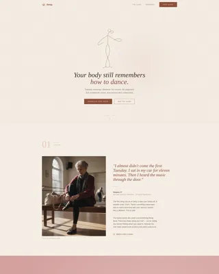 Senior Dance Class Editorial Landing Page Template