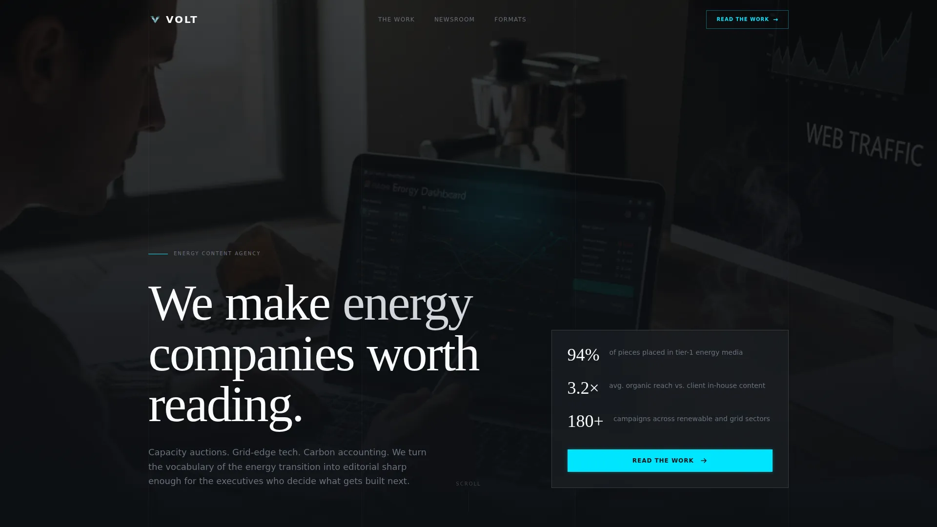 Energy Content Marketing Agency Landing Page Template