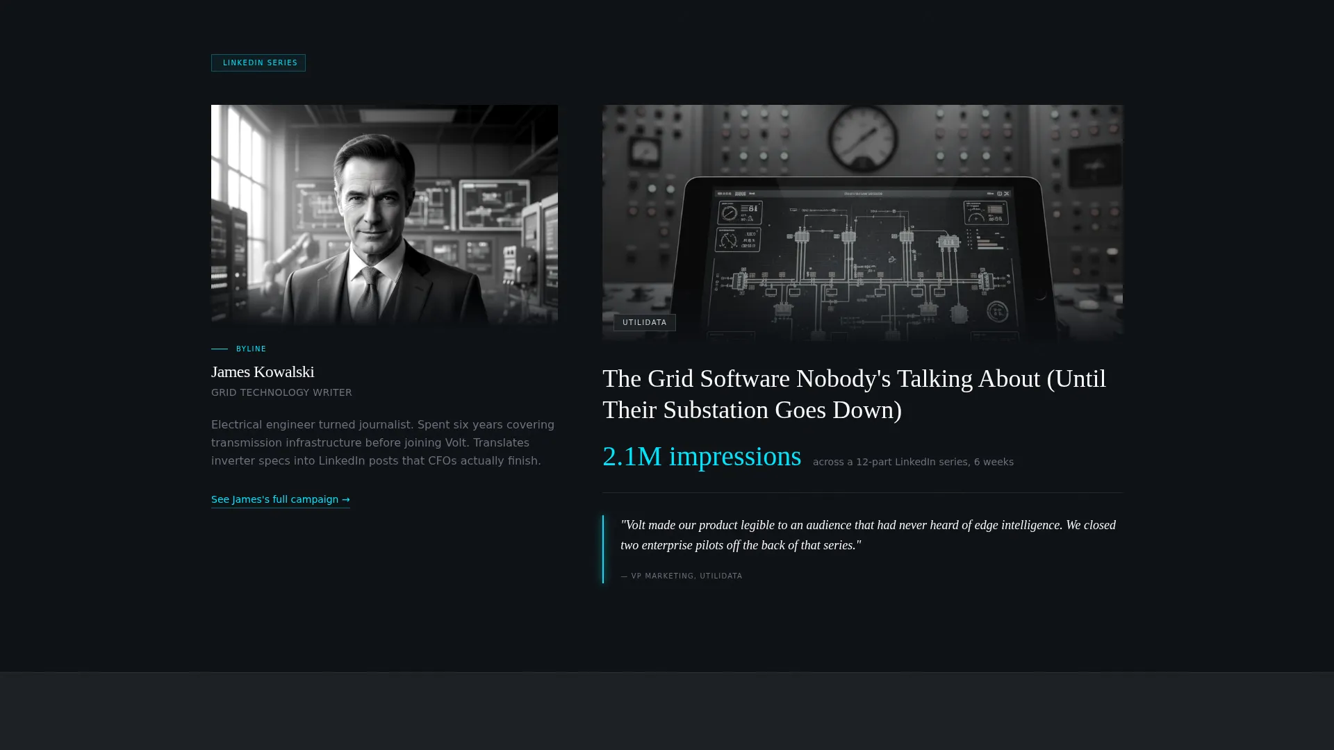 Energy Content Marketing Agency Landing Page Template