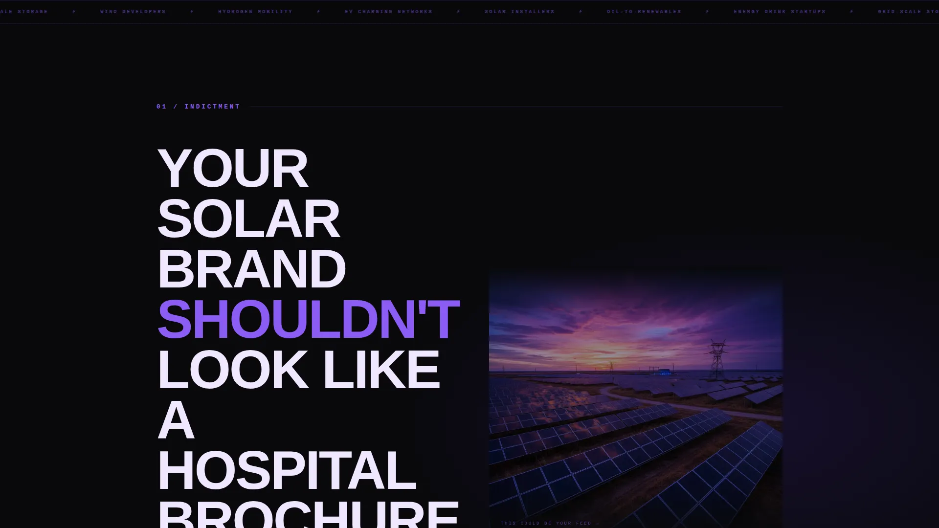 Bold Brutalist Energy Agency Landing Page Template