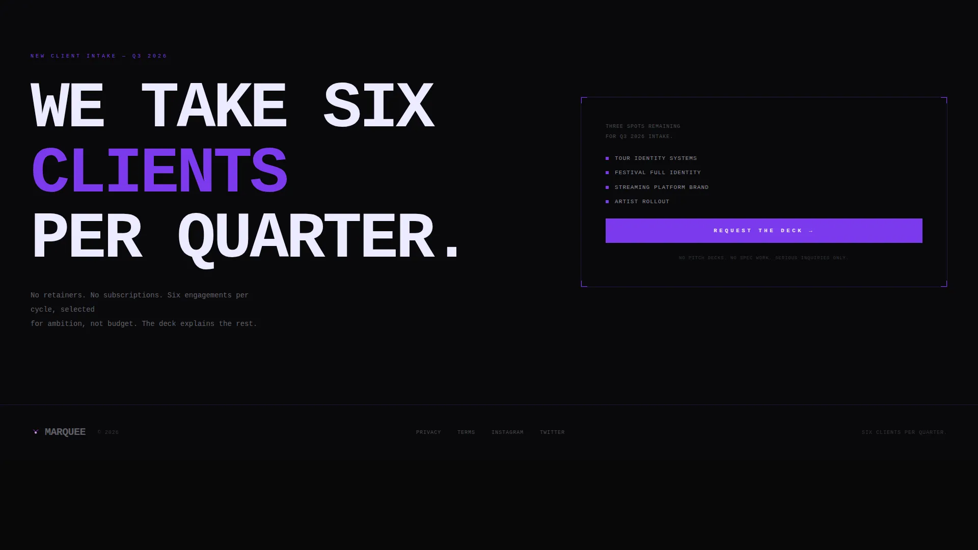 Branding Agency Landing Page Template - Marquee