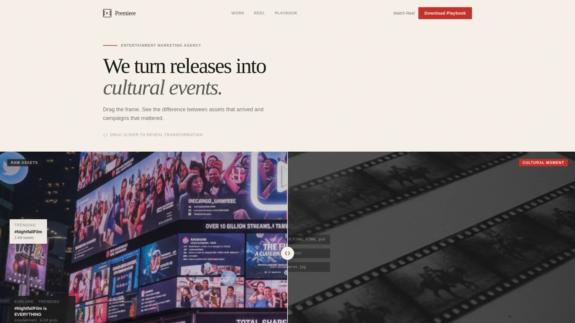 Entertainment Marketing Agency Landing Page Template