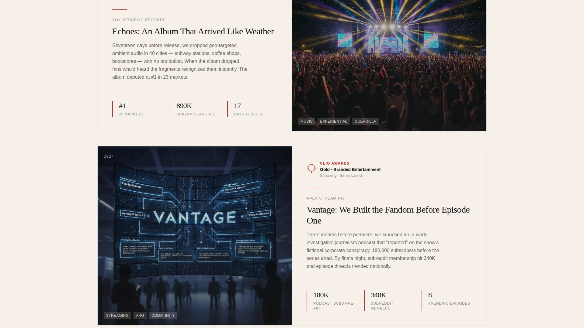 Entertainment Marketing Agency Landing Page Template