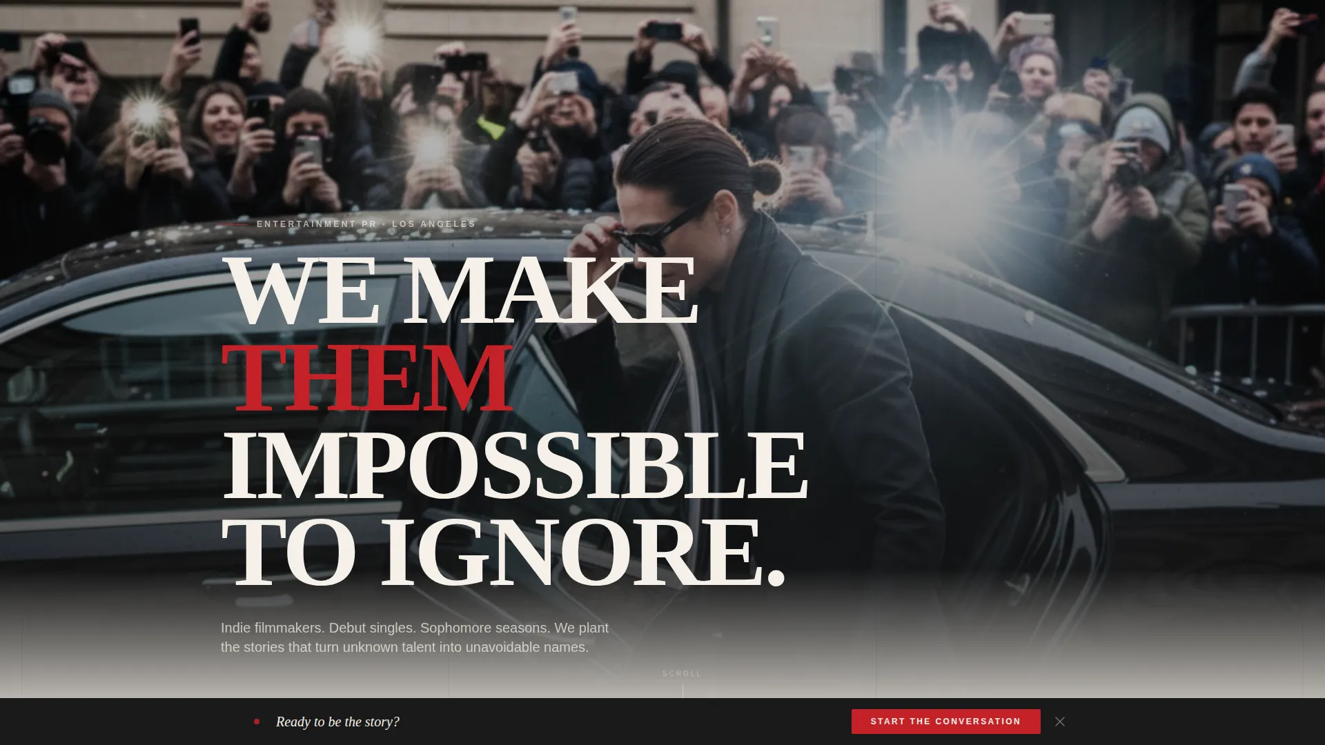 Entertainment PR Agency Landing Page Template