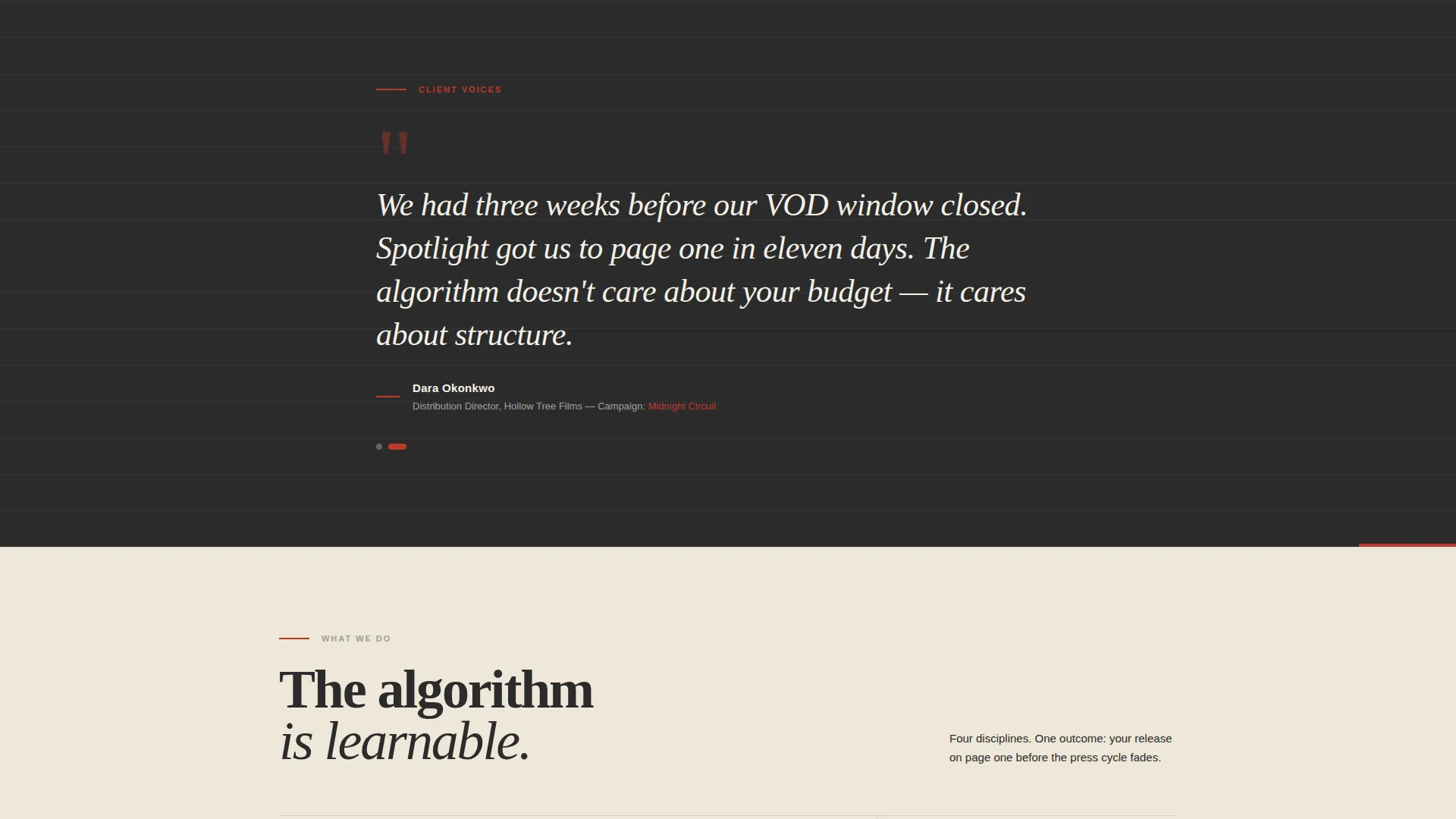Entertainment SEO Agency Landing Page Template