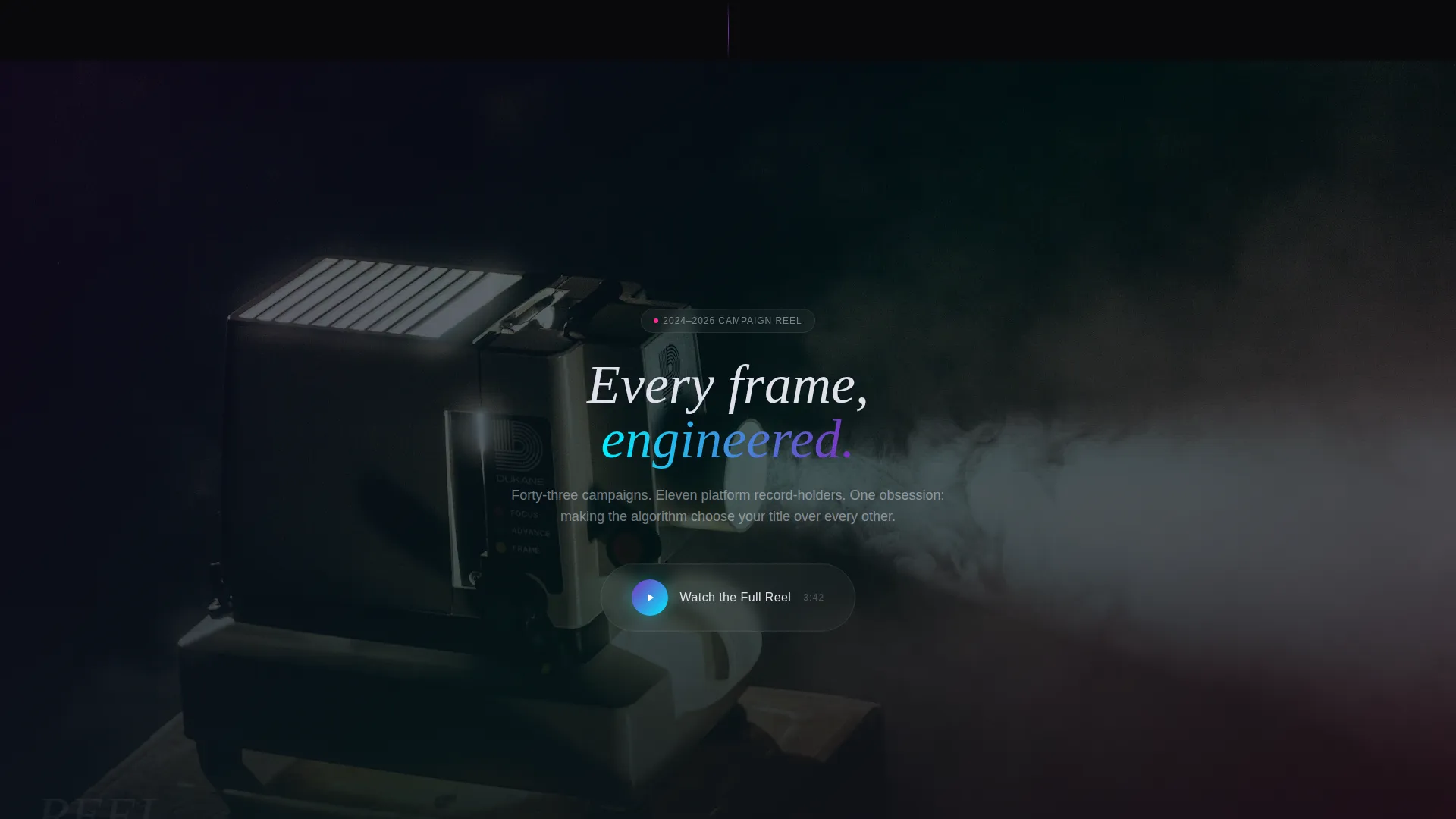 Cinematic Entertainment Agency Landing Page Template