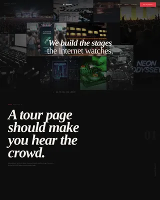 Entertainment Agency Horizontal Scroll Landing Page