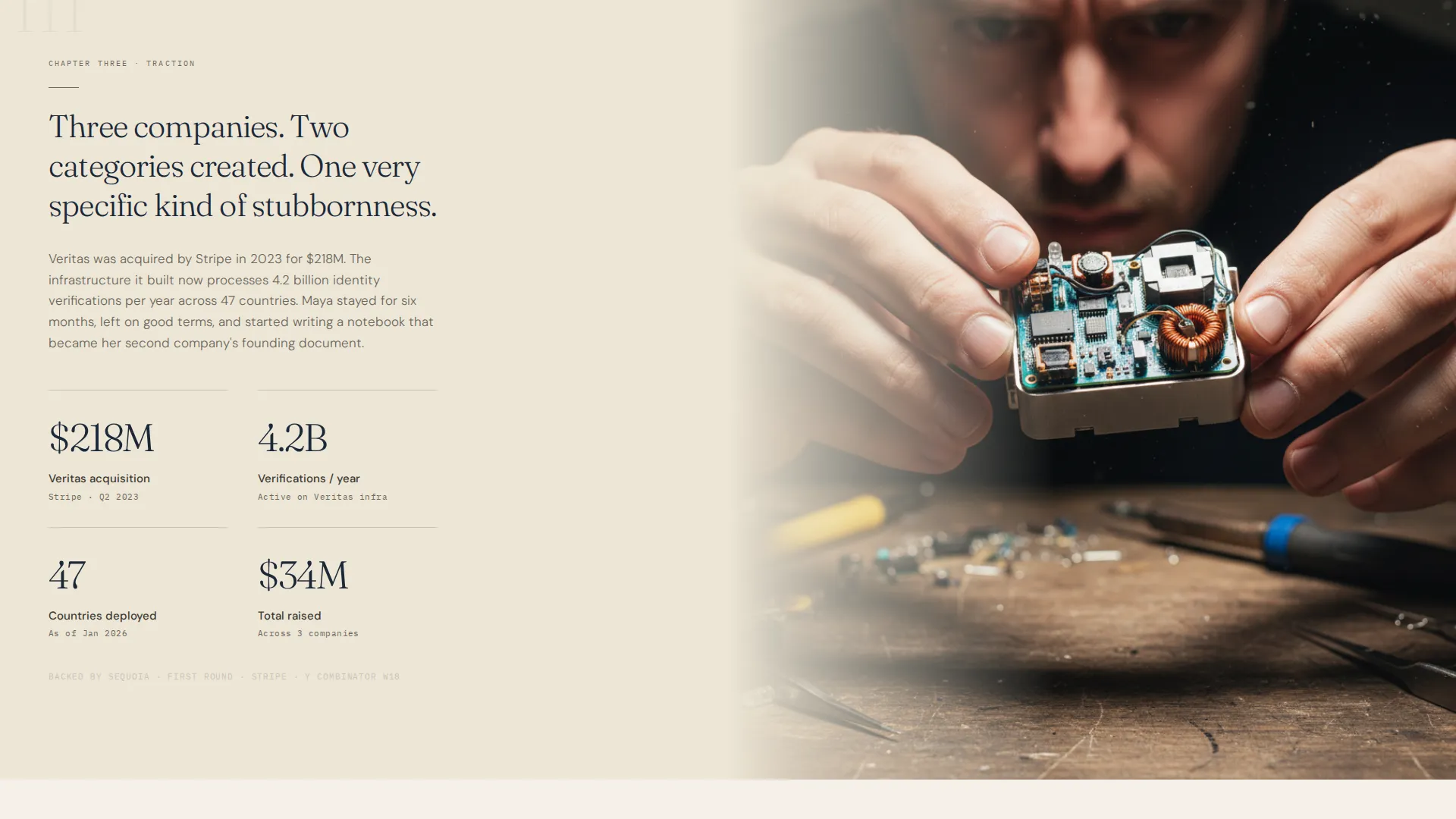 Immersive Entrepreneur Bio Landing Page Template