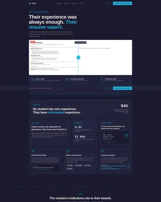 Student Resume Platform Landing Page Template