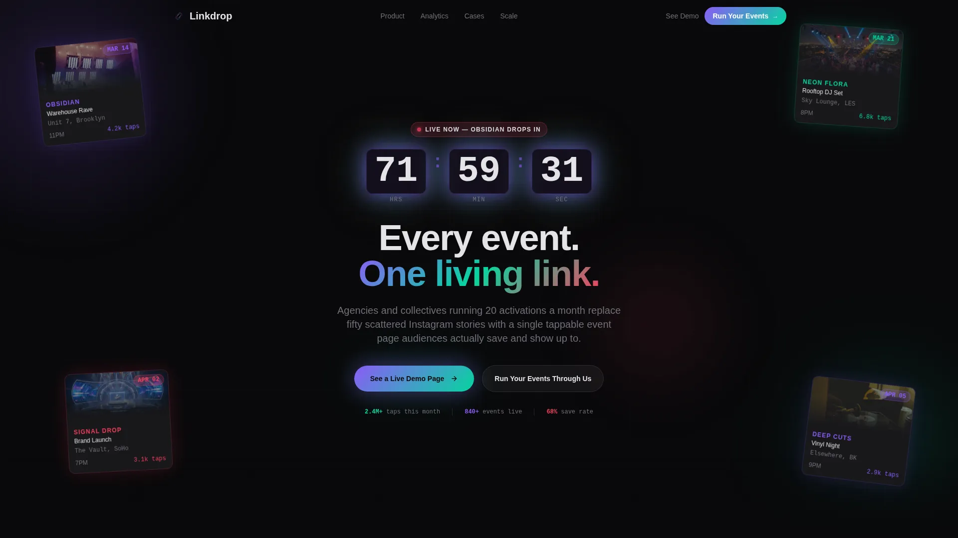Immersive Event Link Page Landing Page Template