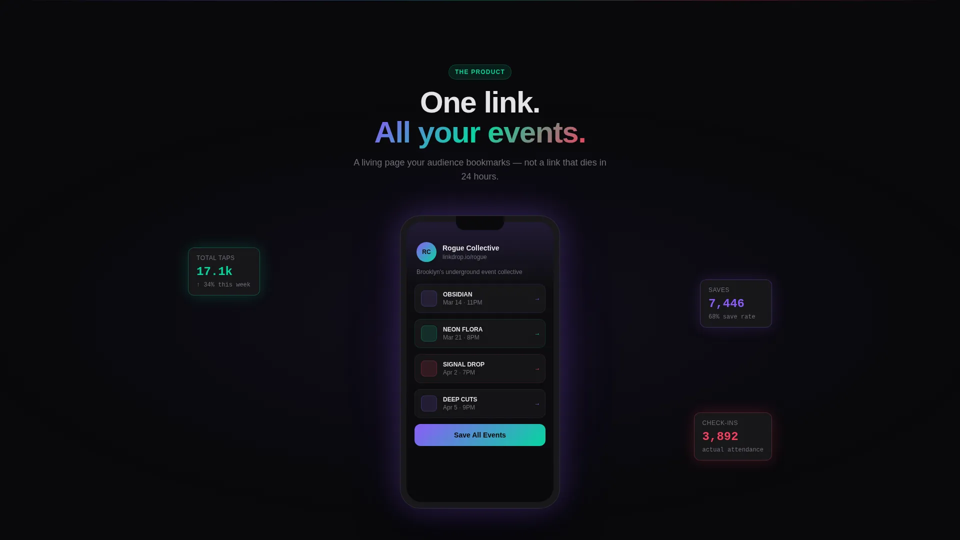 Immersive Event Link Page Landing Page Template