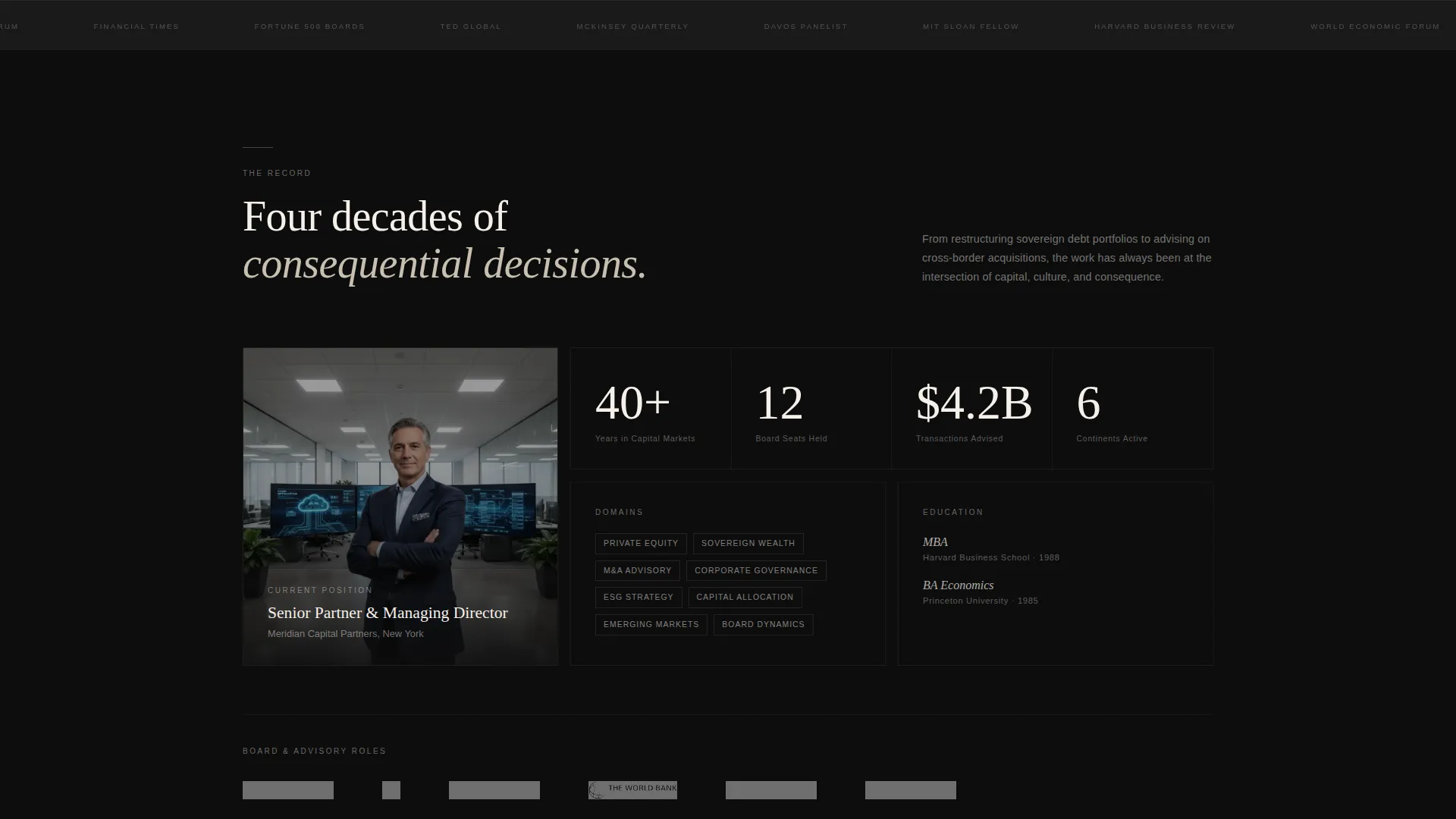 Specialist Executive & C-Suite Career Portfolio & Case Study Website Template