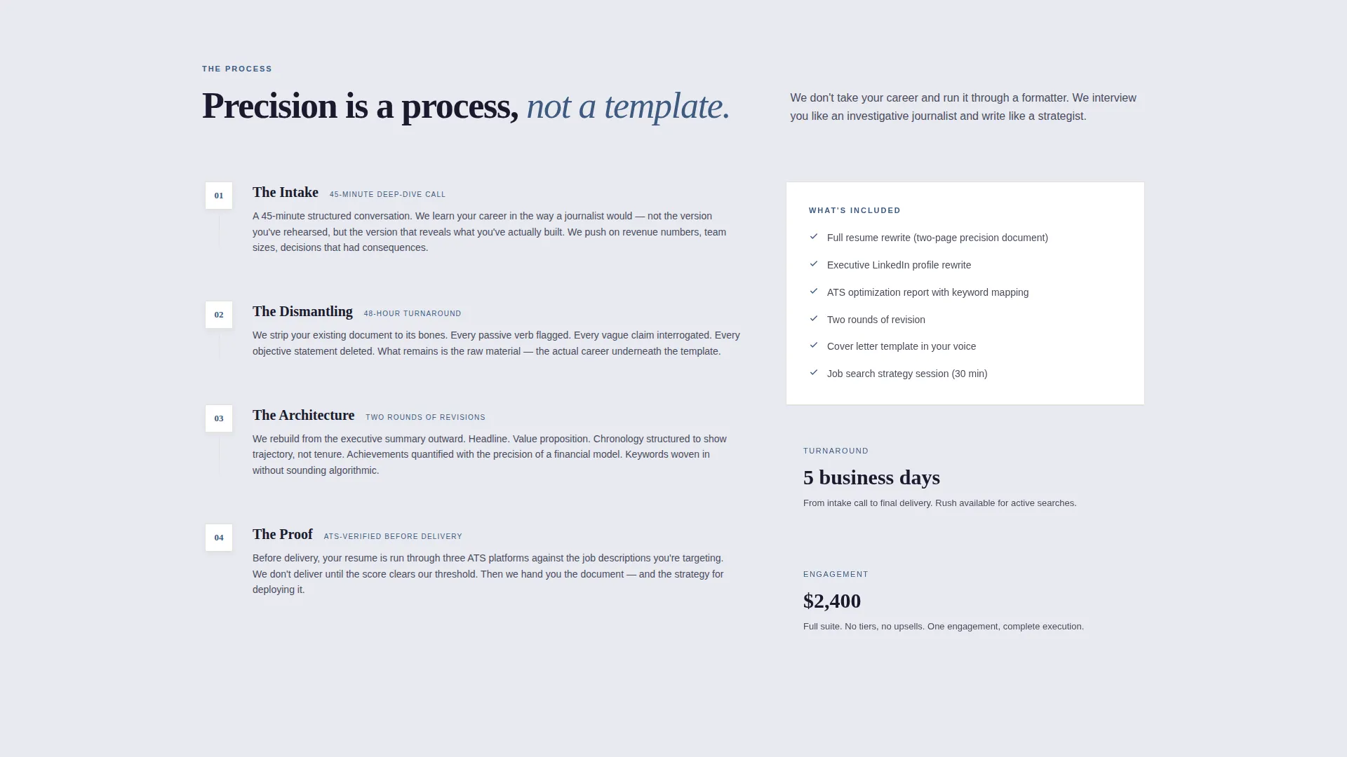 Executive Resume Studio Landing Page Template