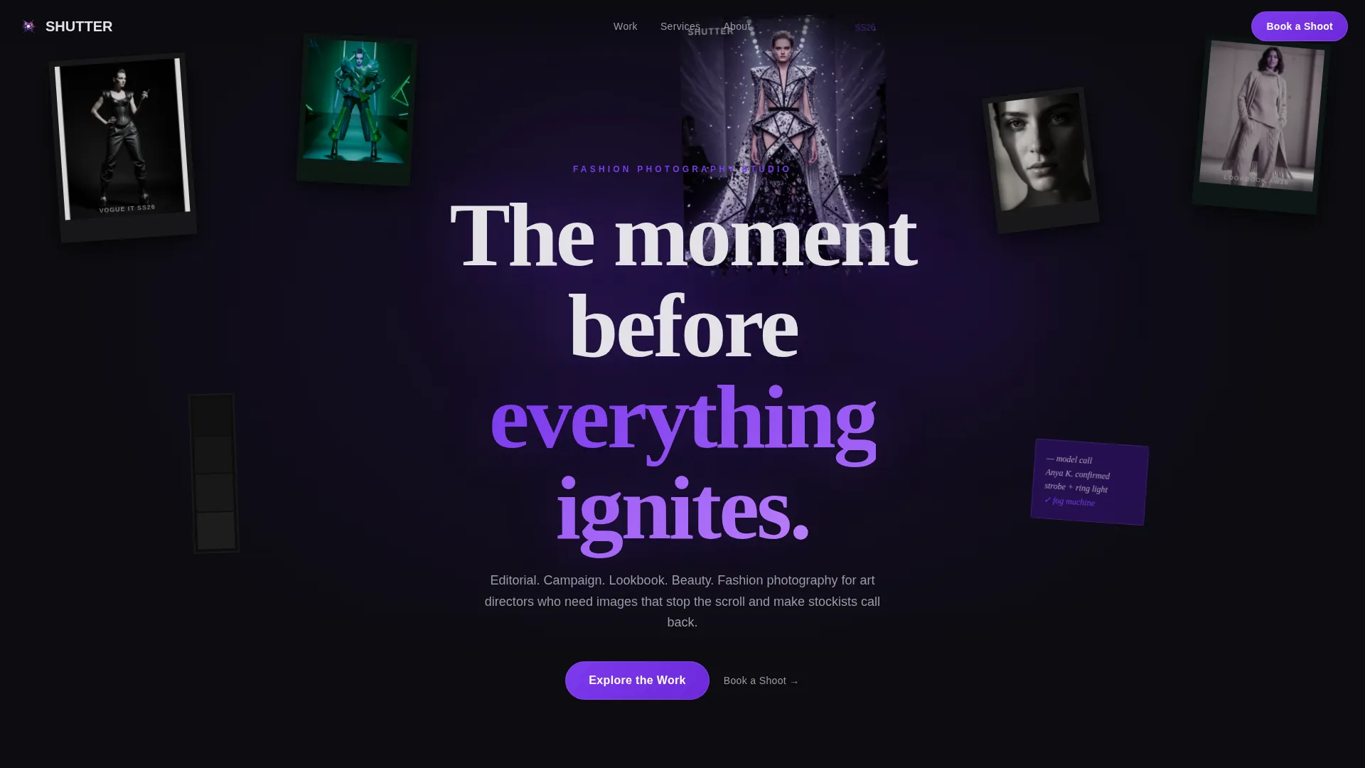 Photography Portfolio Booking Website Template