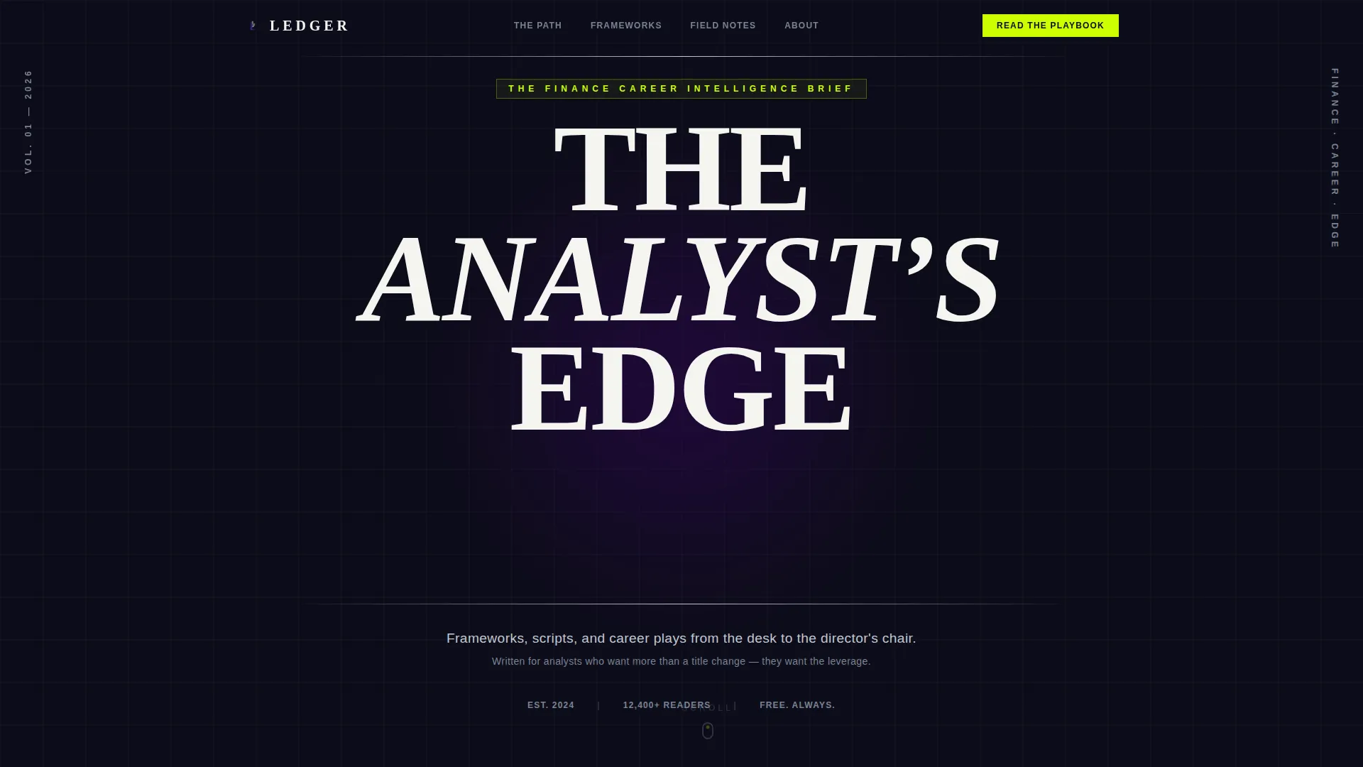Financial Analyst Career Blog Landing Page Template
