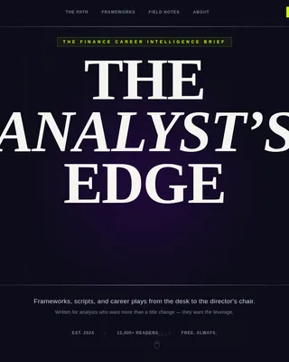 Financial Analyst Career Blog Landing Page Template