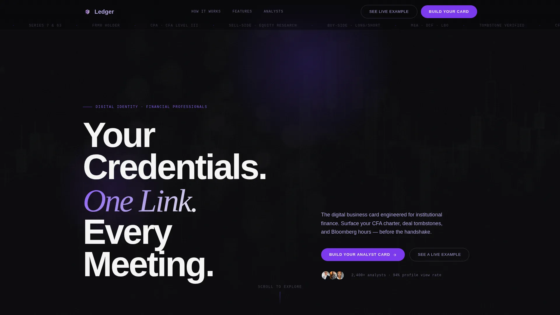 Financial Analyst Profile Specialist Professional Website Template