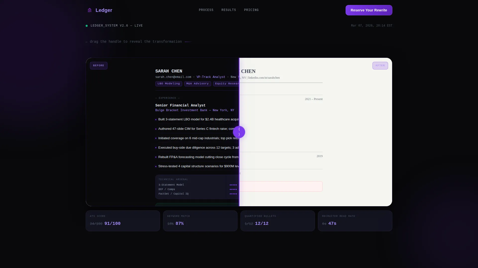 Financial Analyst Profile Pre-Launch Website Template