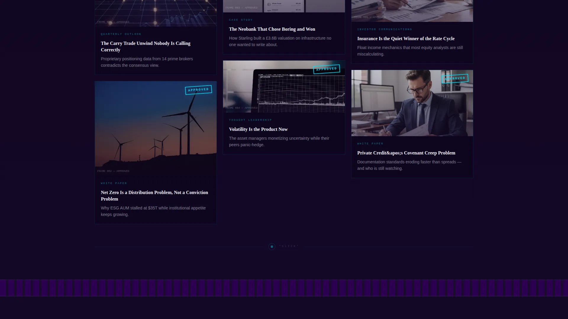 Financial Services Content Agency Landing Page