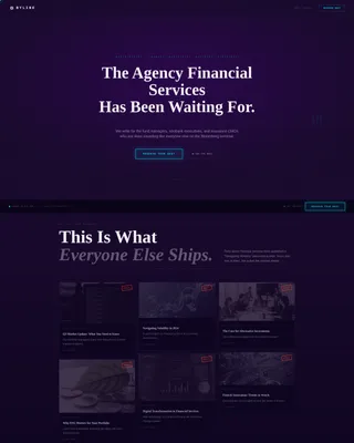 Financial Services Content Agency Landing Page