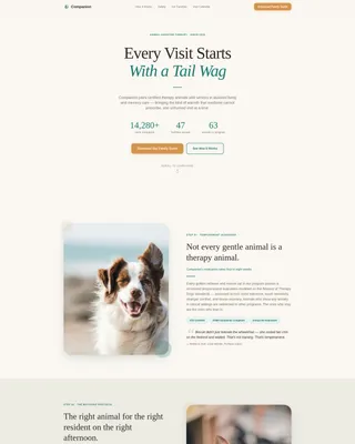 Senior Pet Therapy Landing Page Template