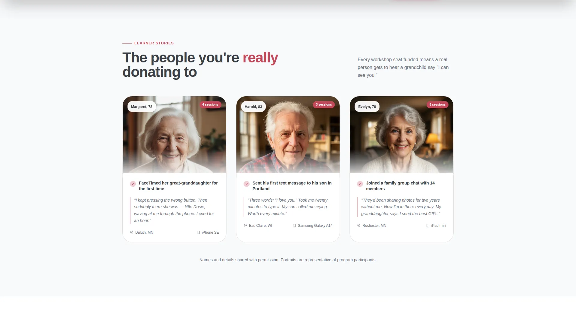Senior Smartphone Training Nonprofit Landing Page