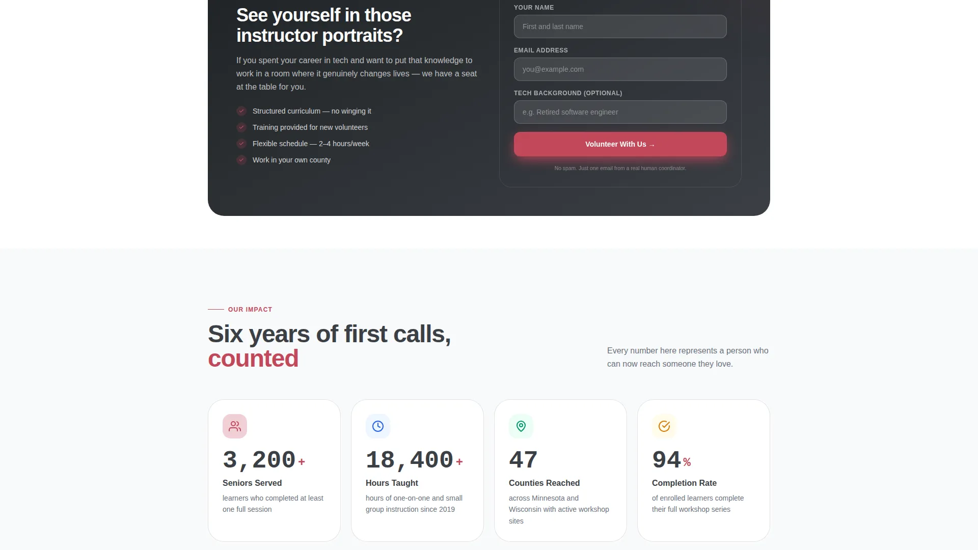 Senior Smartphone Training Nonprofit Landing Page