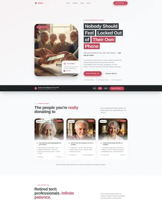 Senior Smartphone Training Nonprofit Landing Page