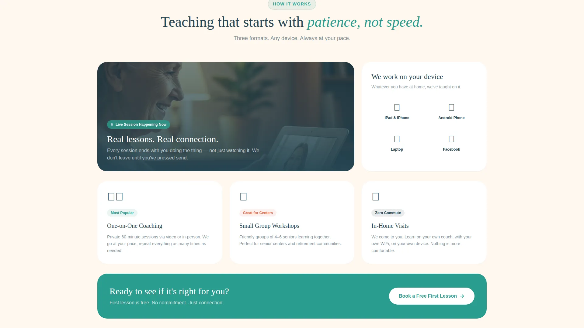 Senior Social Media Training Landing Page Template