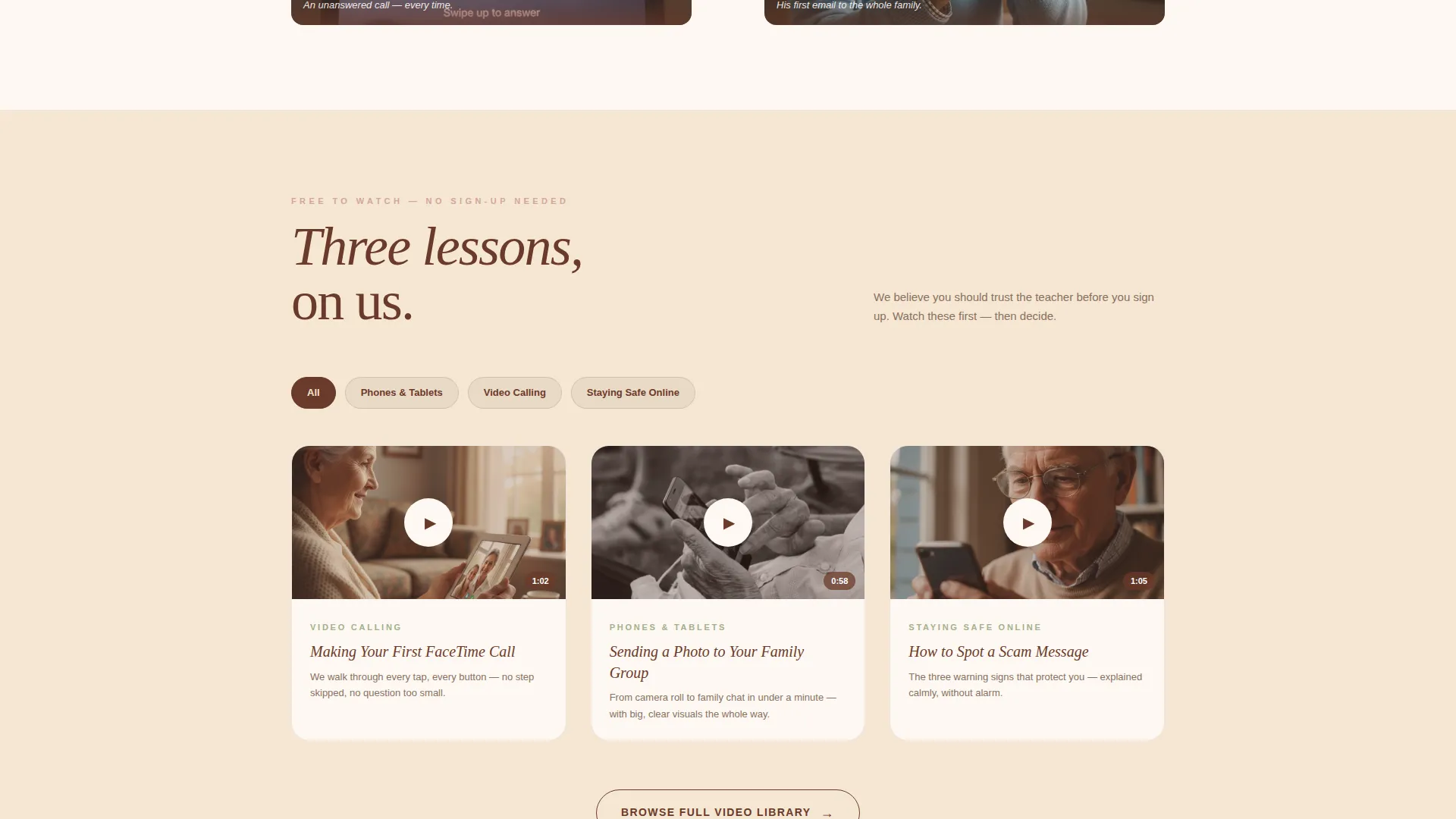 Senior Technology Training Landing Page Template