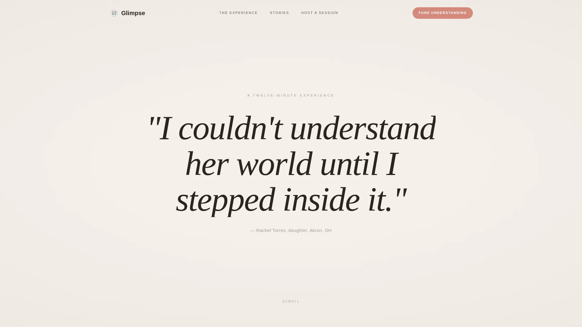 Virtual Dementia Experience Fundraising Landing Page