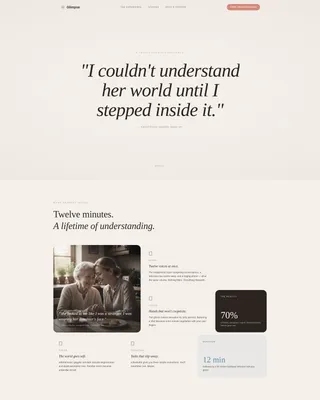 Virtual Dementia Experience Fundraising Landing Page