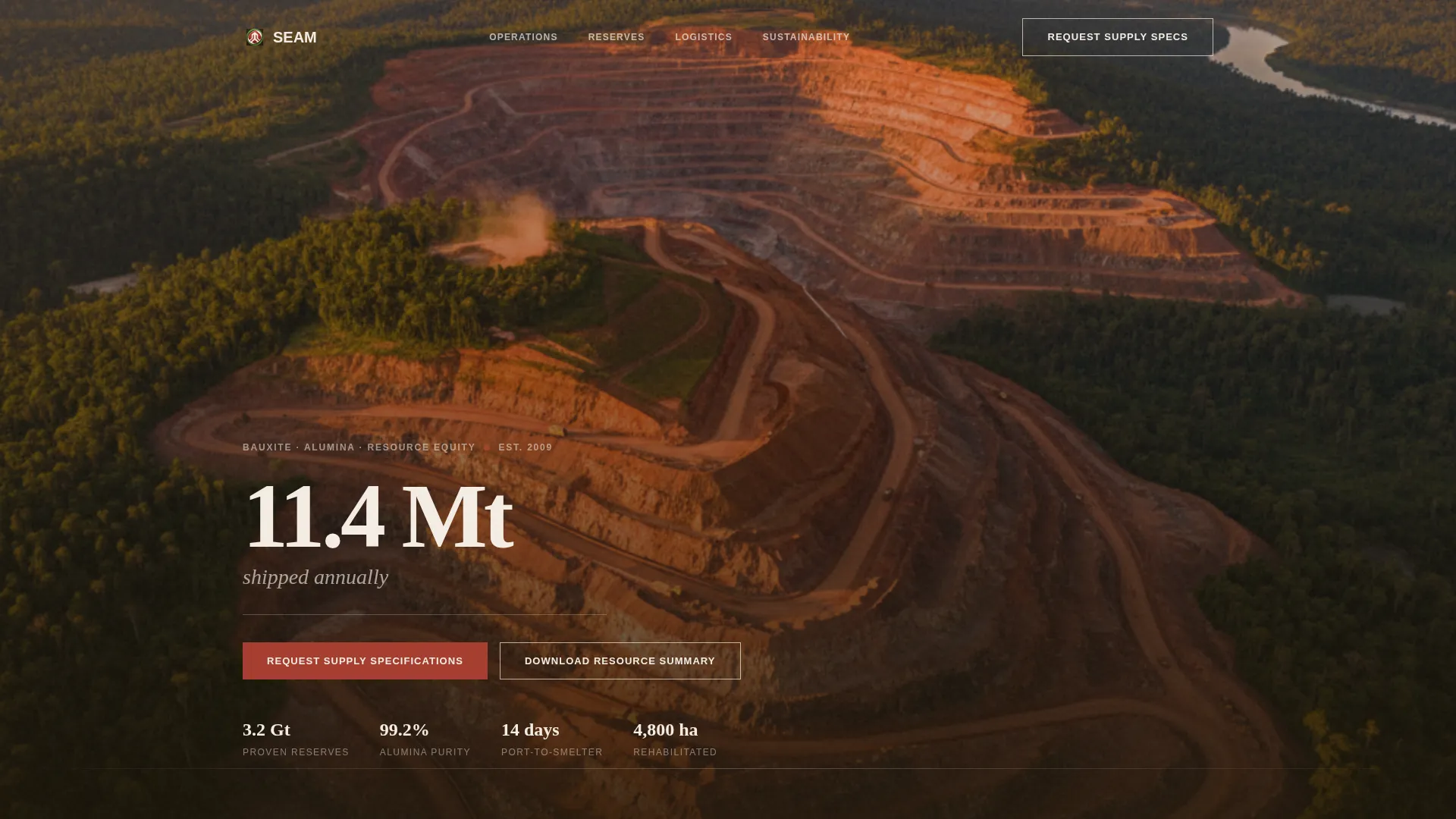 Bauxite & Alumina Mining Landing Page Template