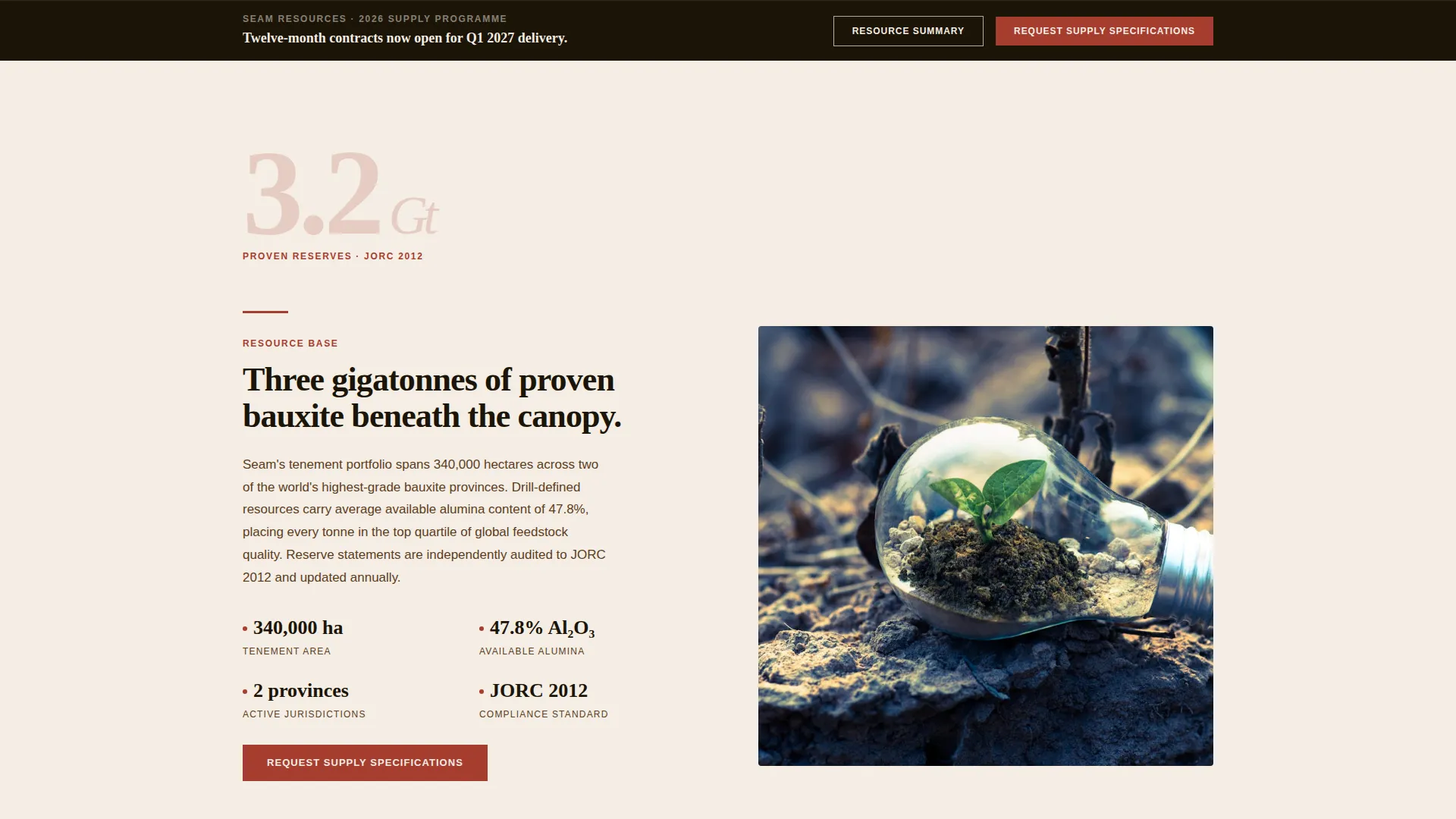 Bauxite & Alumina Mining Landing Page Template