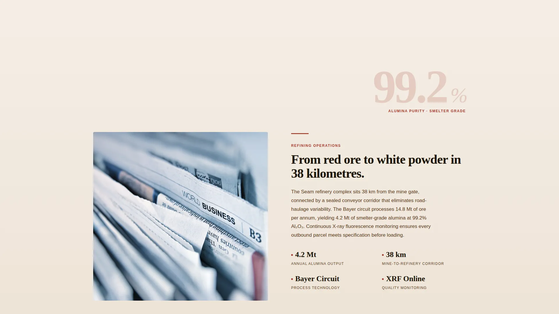 Bauxite & Alumina Mining Landing Page Template